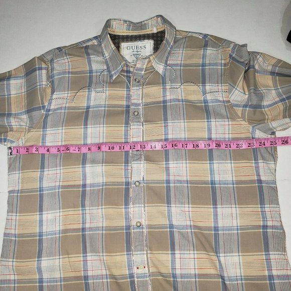 Guess Mens XXL Western Pearl Snap Shirt - Picture 9 of 12